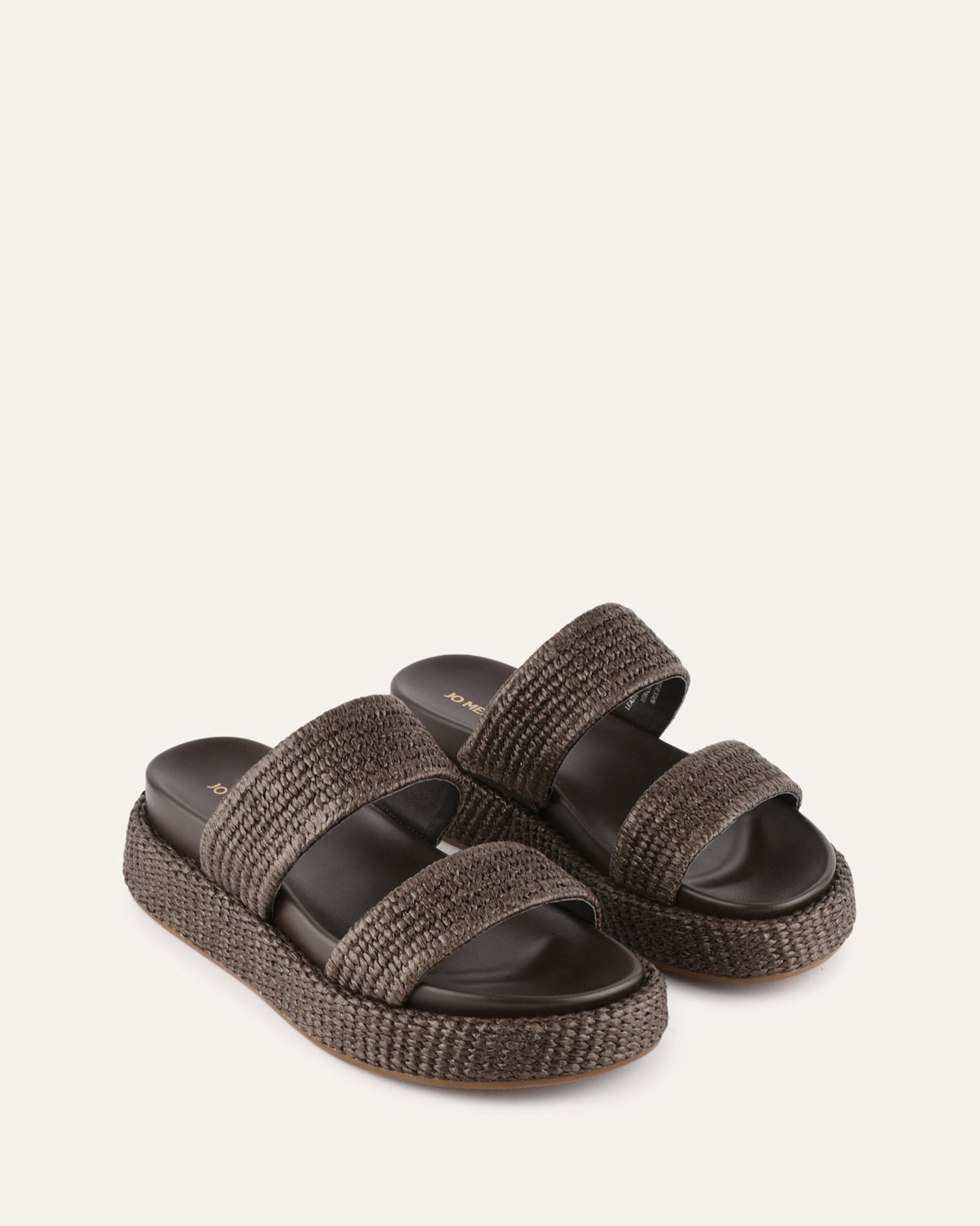 MARCO FLAT SANDALS BITTER CHOC RAFFIA