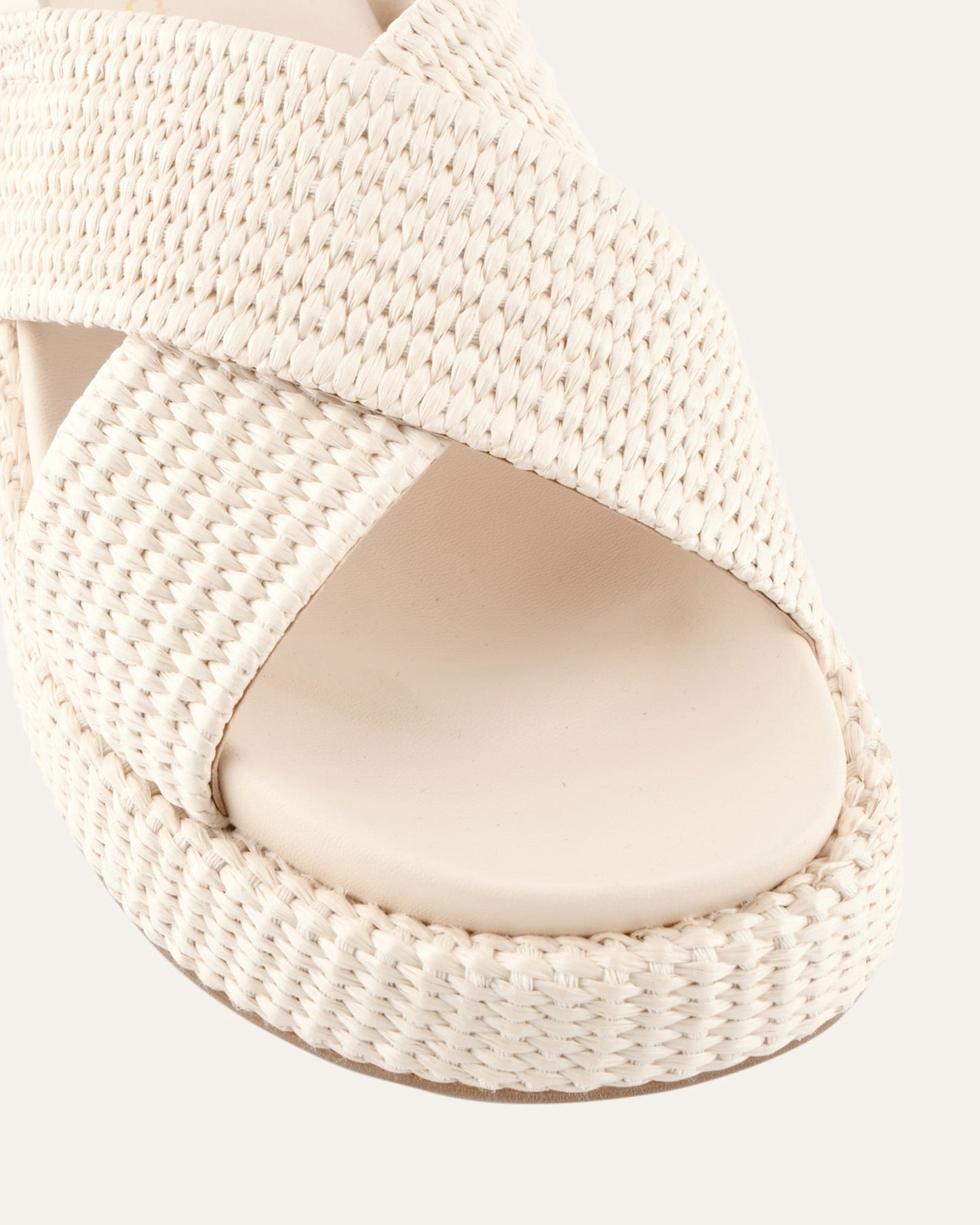 MIKEY FLAT SANDALS OFF WHITE RAFFIA