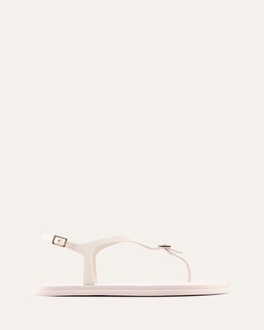 MIRO FLAT SANDALS OFF WHITE LEATHER