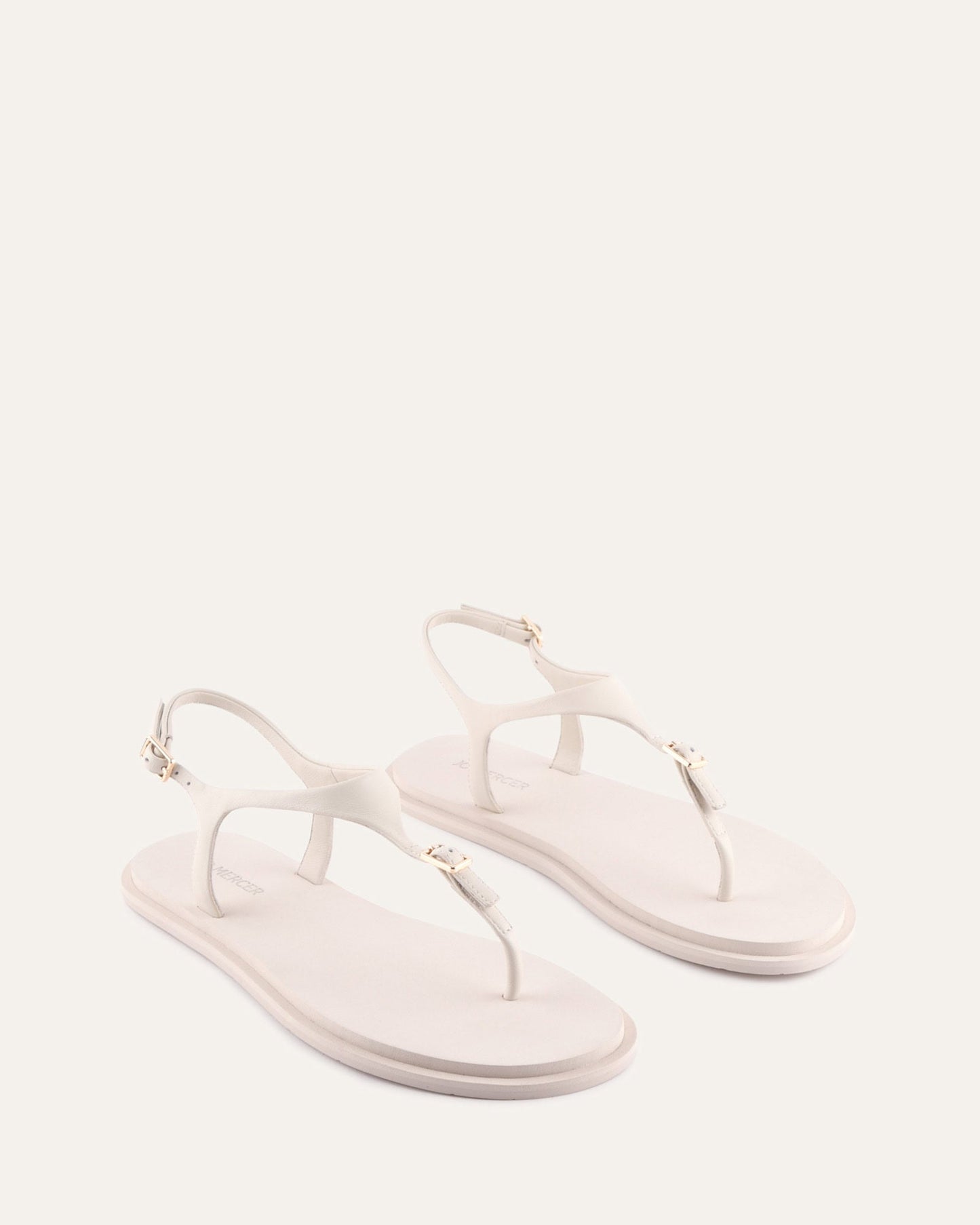 MIRO FLAT SANDALS OFF WHITE LEATHER