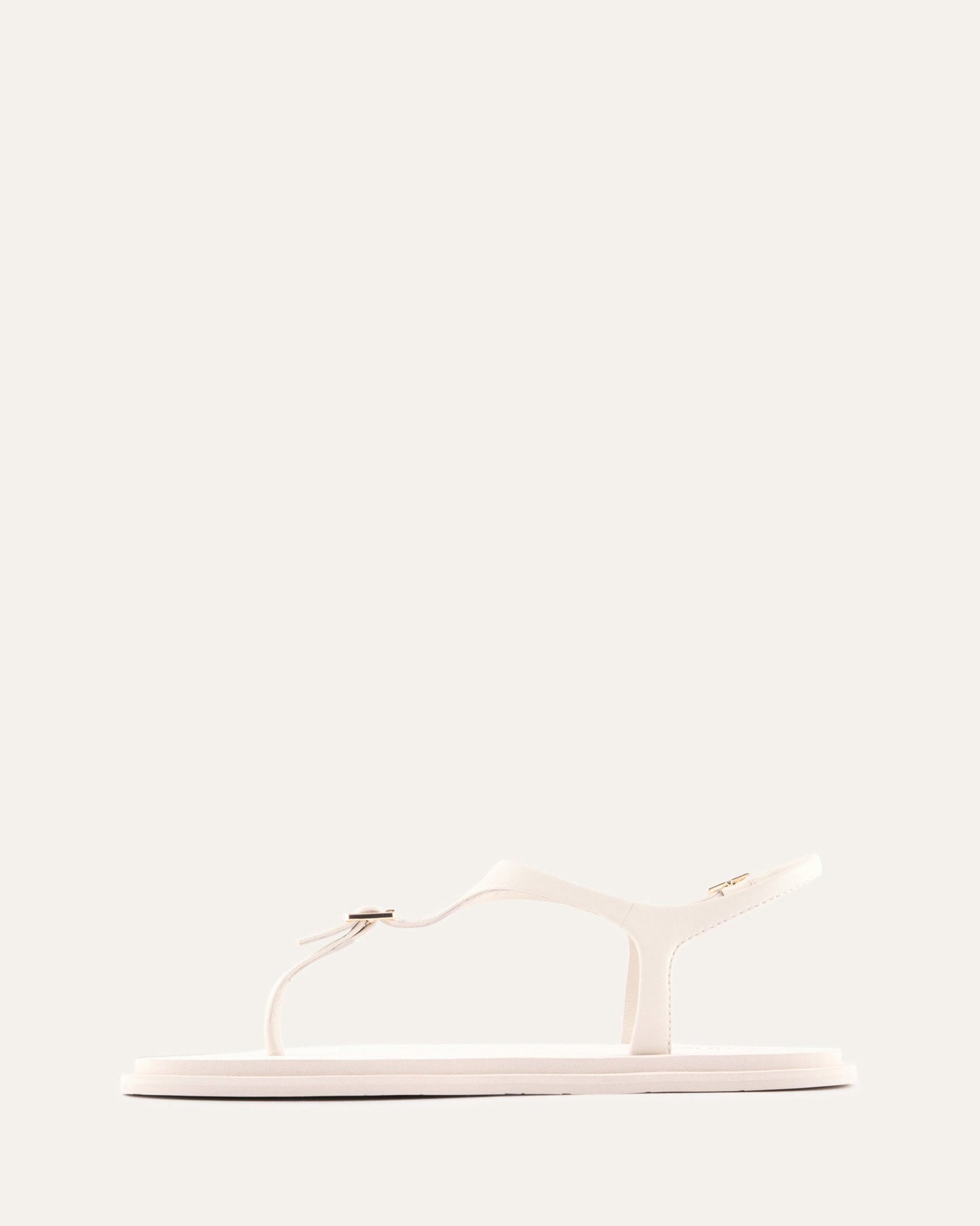MIRO FLAT SANDALS OFF WHITE LEATHER