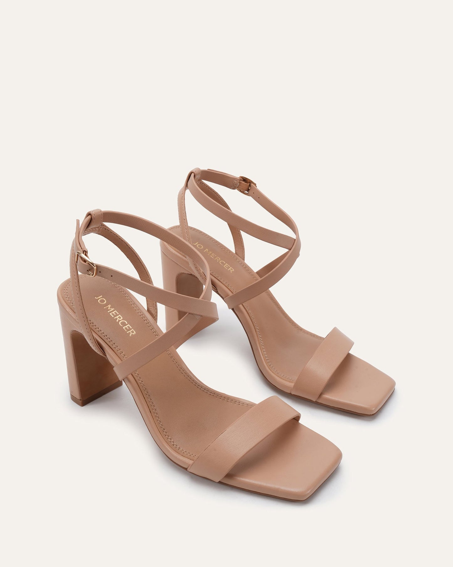 NADINE HIGH SANDALS ALMOND LEATHER