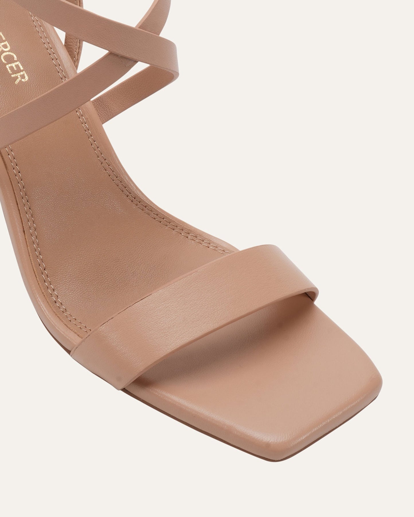 NADINE HIGH SANDALS ALMOND LEATHER