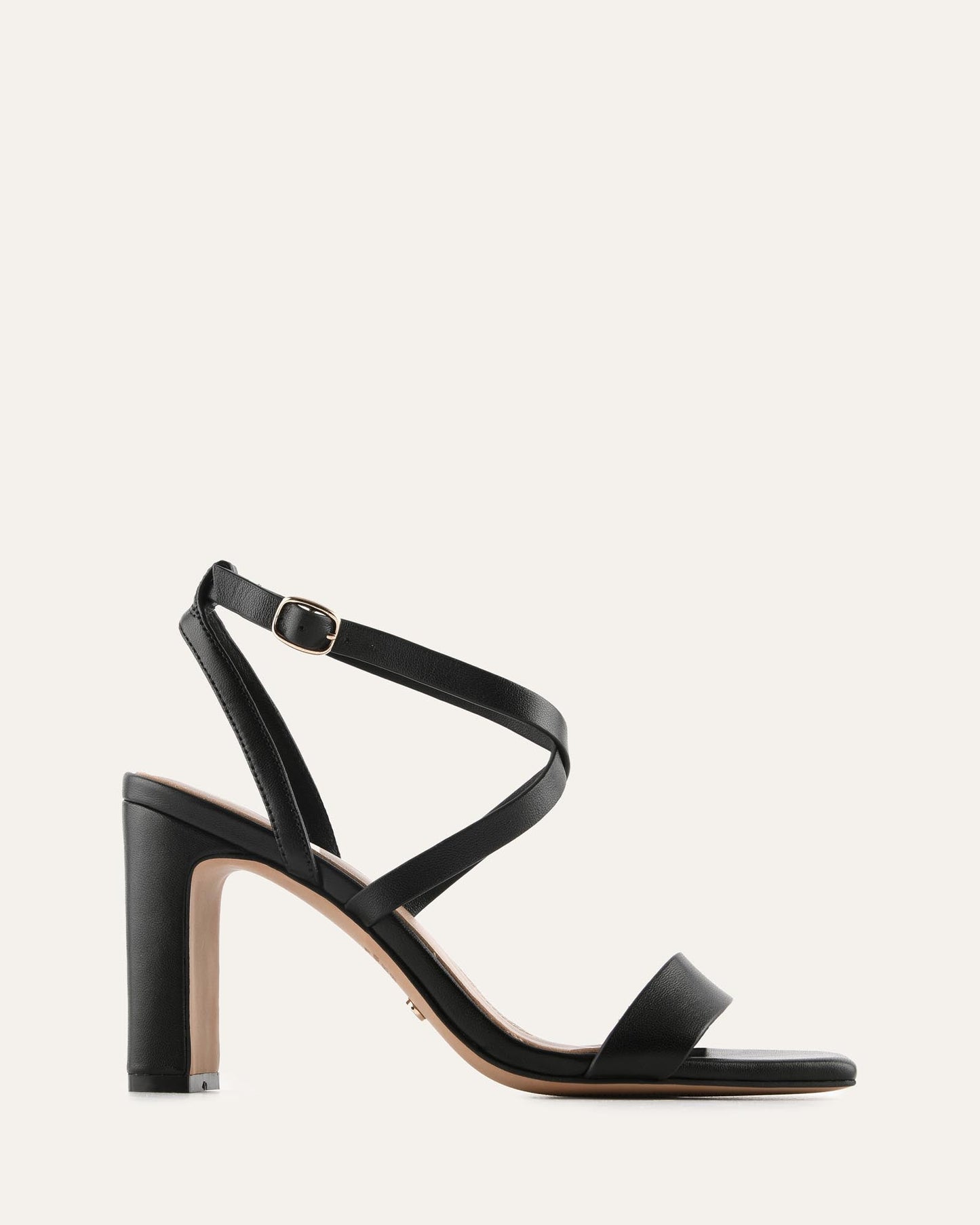 NADINE HIGH SANDALS BLACK LEATHER