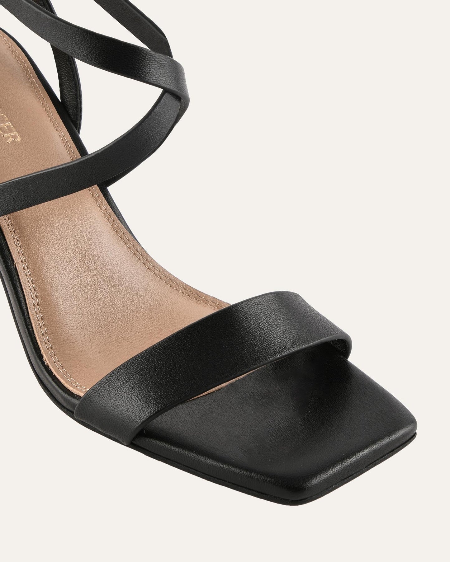 NADINE HIGH SANDALS BLACK LEATHER