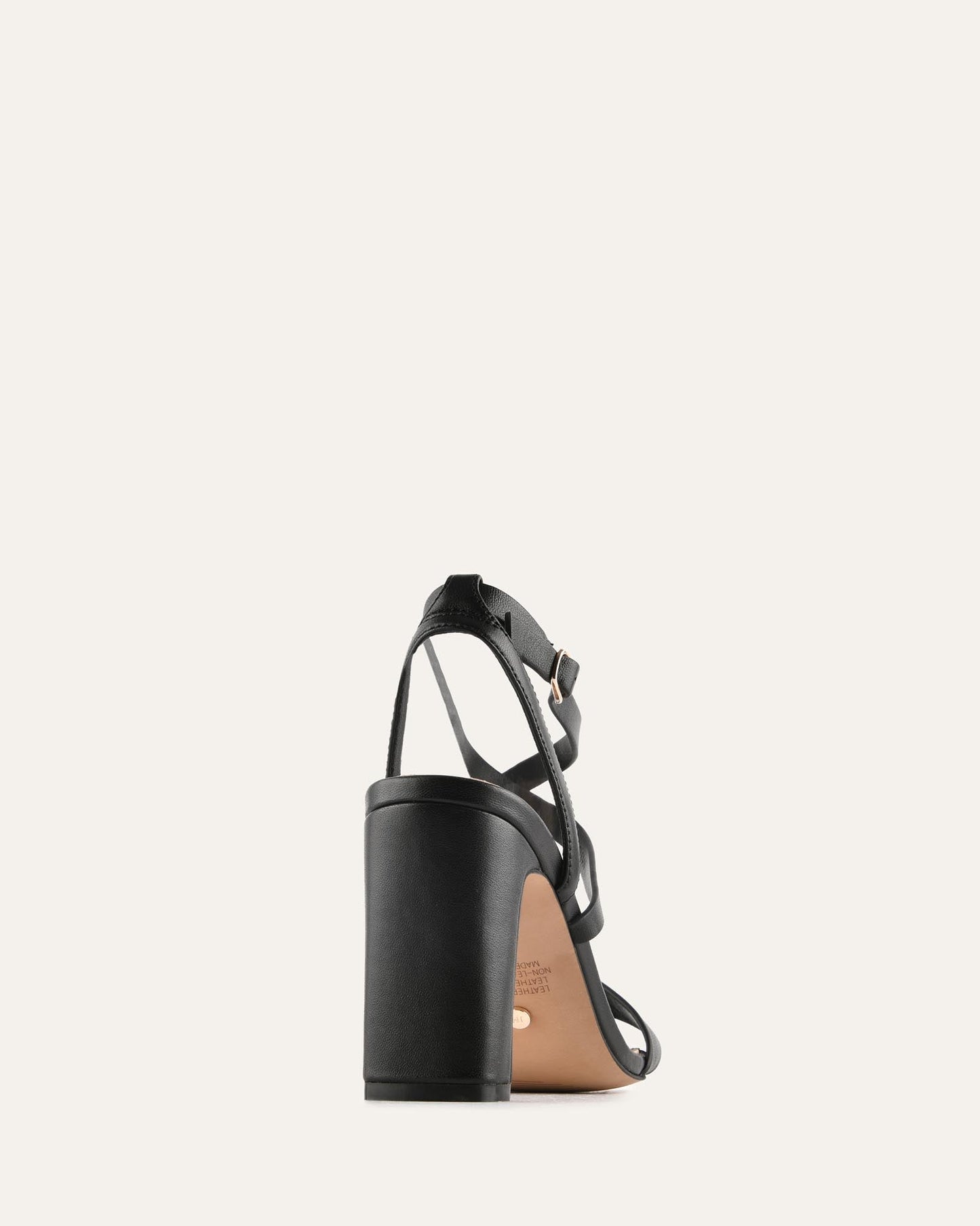 NADINE HIGH SANDALS BLACK LEATHER