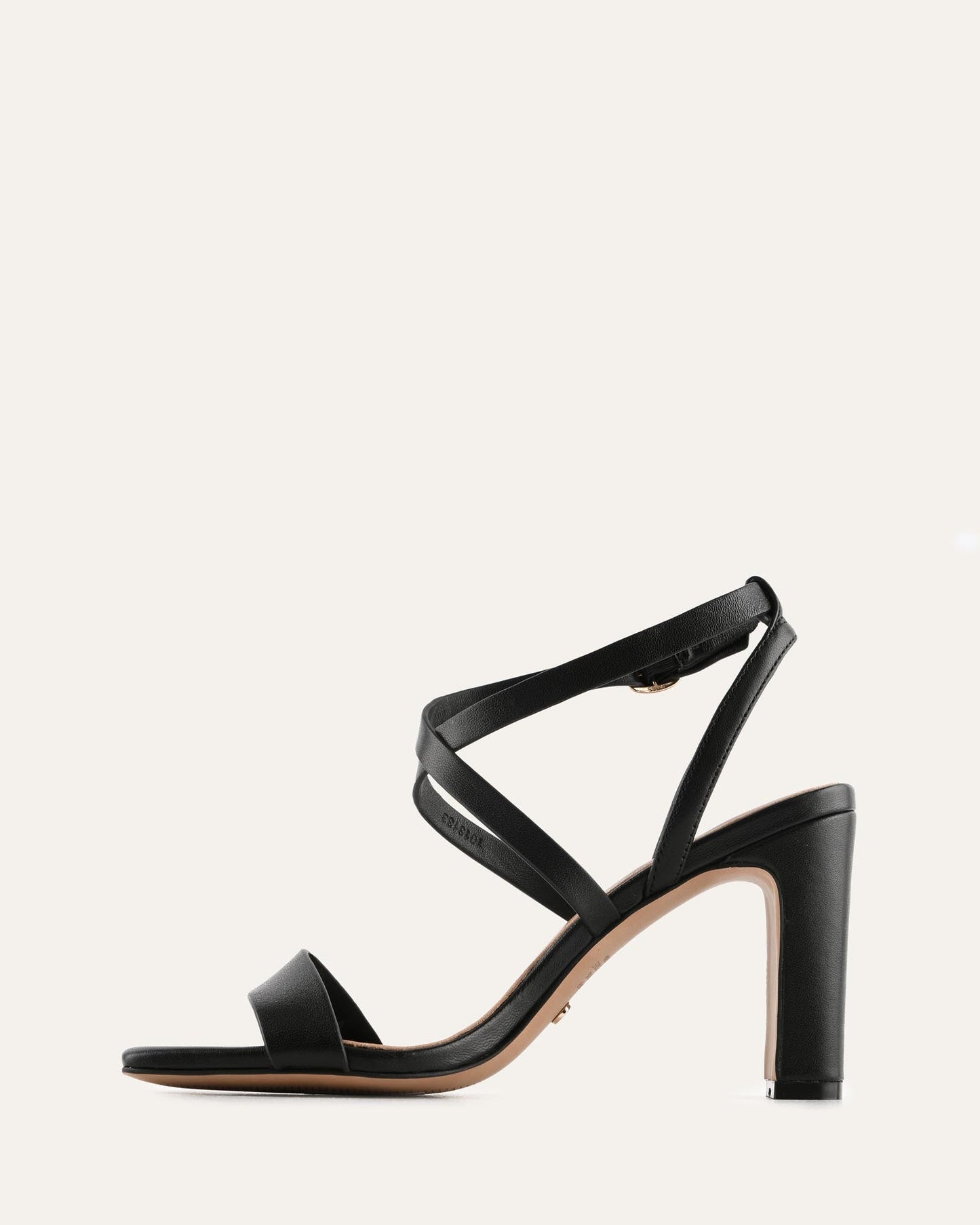 NADINE HIGH SANDALS BLACK LEATHER