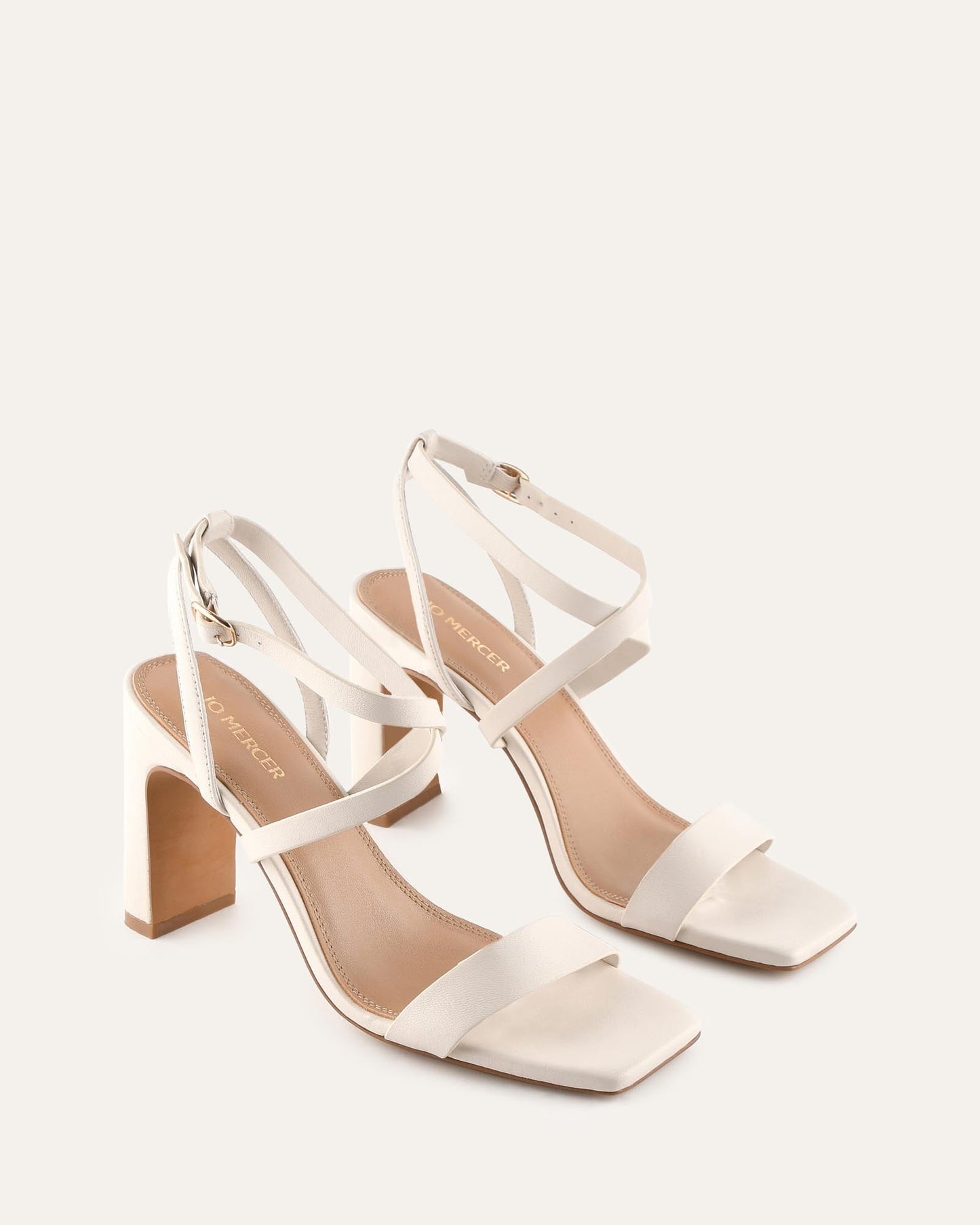 NADINE HIGH SANDALS MILK WHITE LEATHER