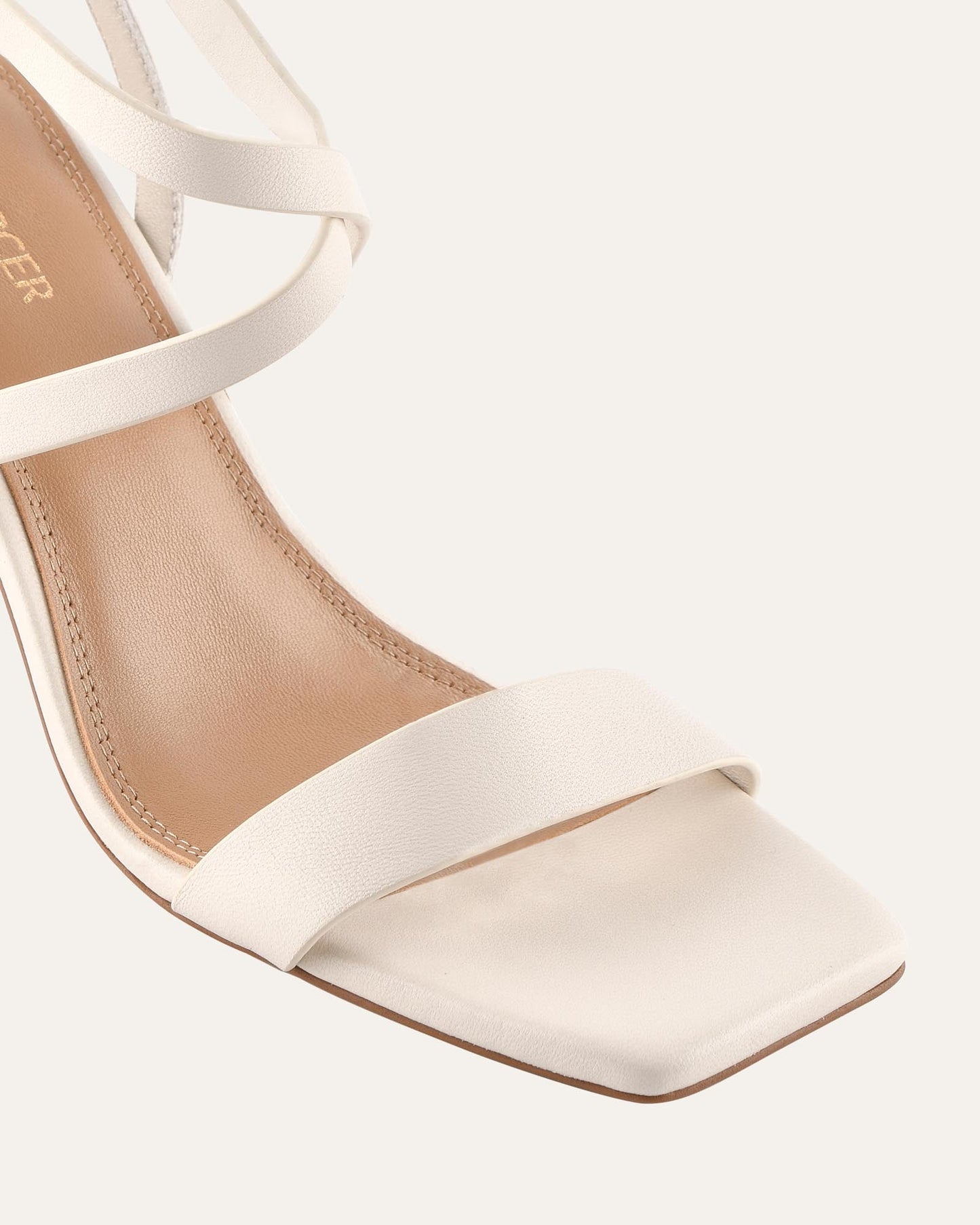 NADINE HIGH SANDALS MILK WHITE LEATHER