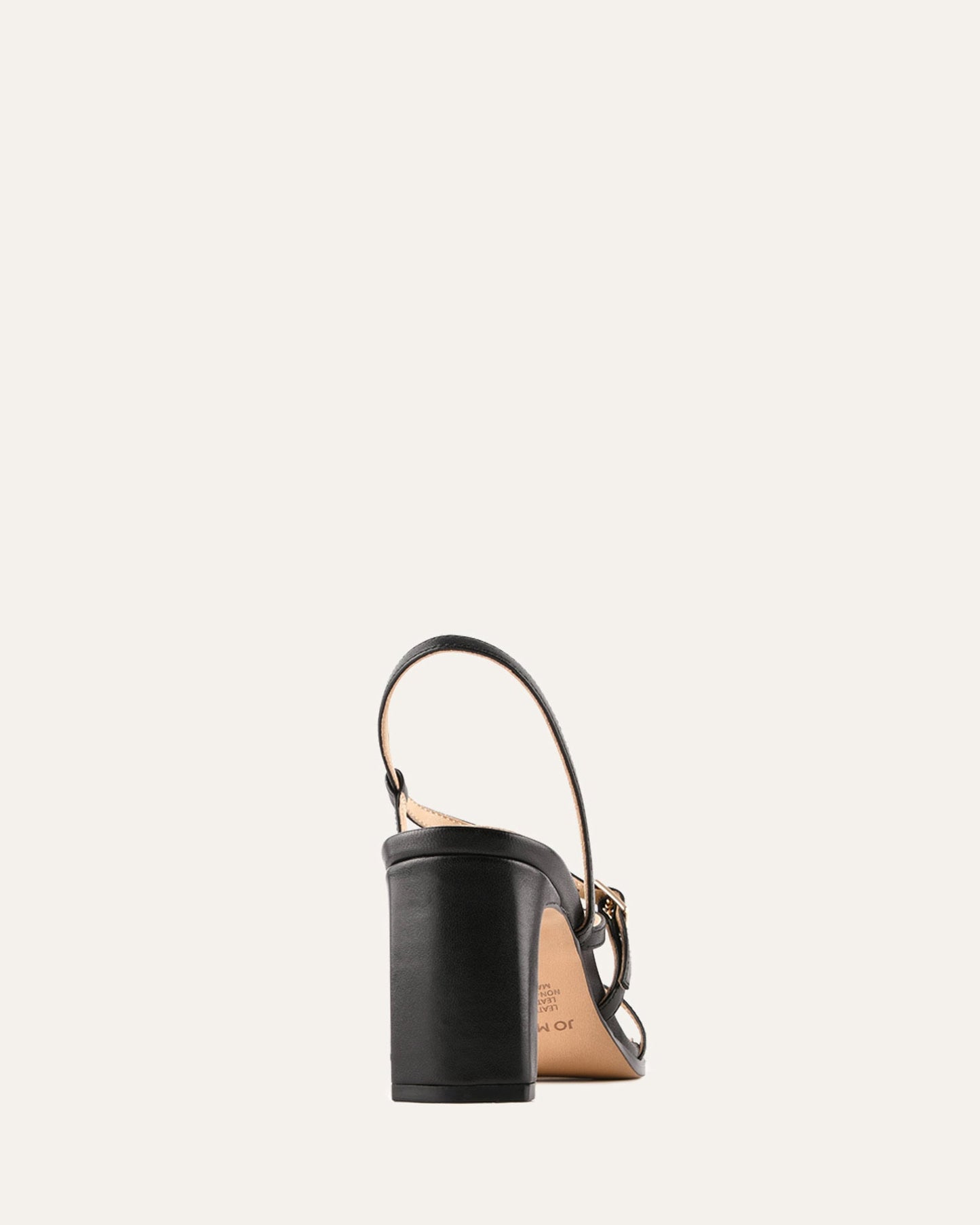 NALA MID HEEL SANDALS BLACK LEATHER