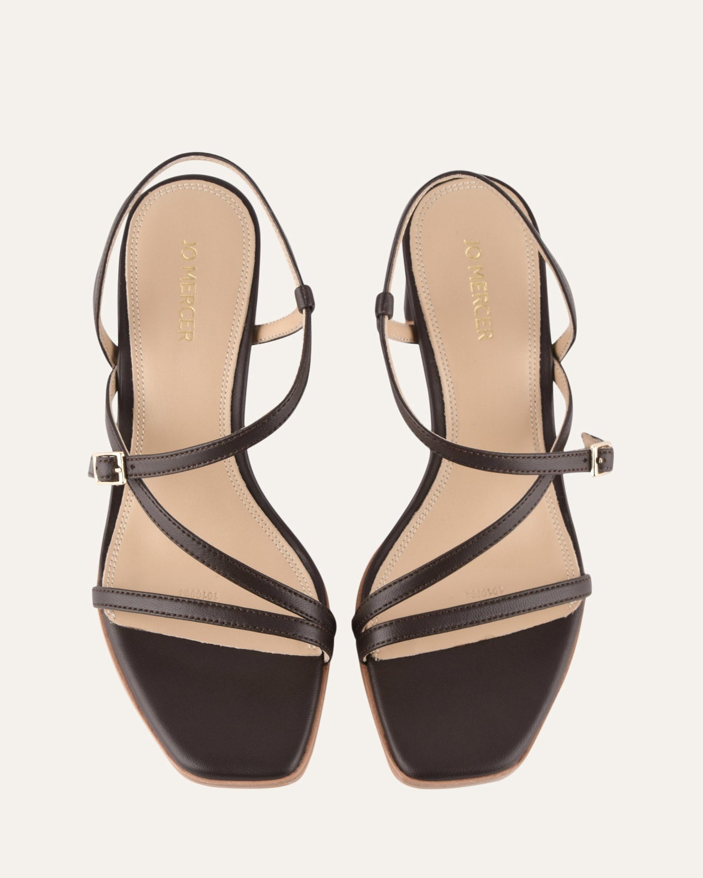 NALA MID HEEL SANDALS BITTER CHOC LEATHER