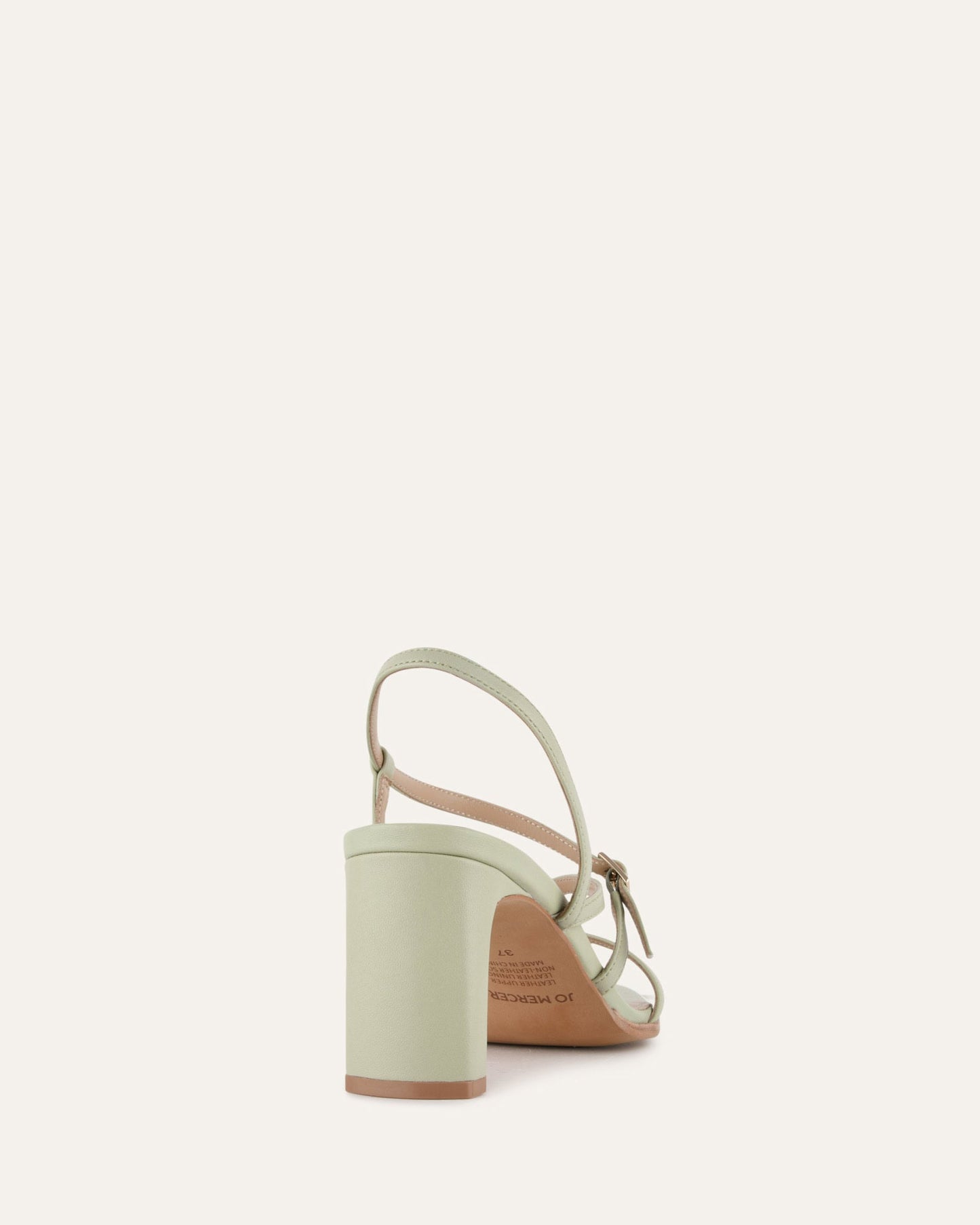 NALA MID HEEL SANDALS LIGHT SAGE LEATHER
