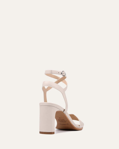 NATSU MID HEEL SANDALS BONE LEATHER