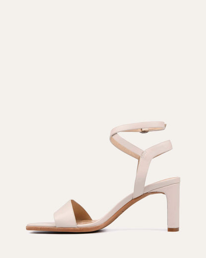 NATSU MID HEEL SANDALS BONE LEATHER