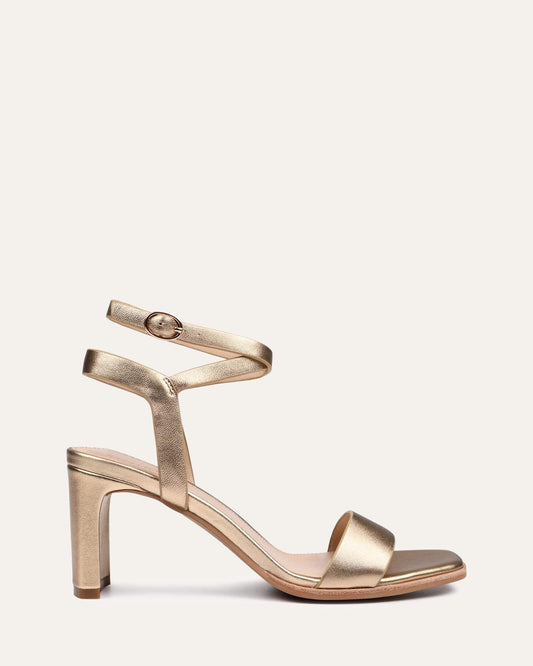 NATSU MID HEEL SANDALS SOFT GOLD LEATHER