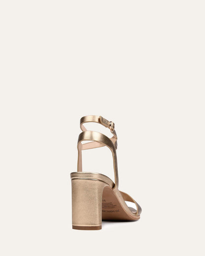 NATSU MID HEEL SANDALS SOFT GOLD LEATHER