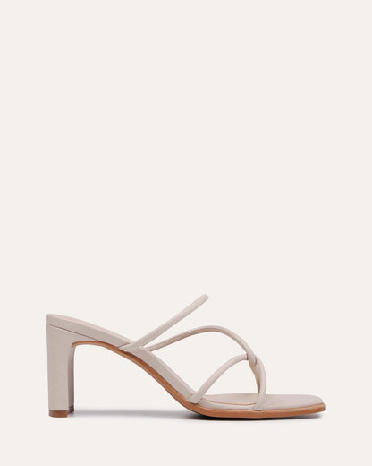NOVI MID HEEL SANDALS BONE LEATHER