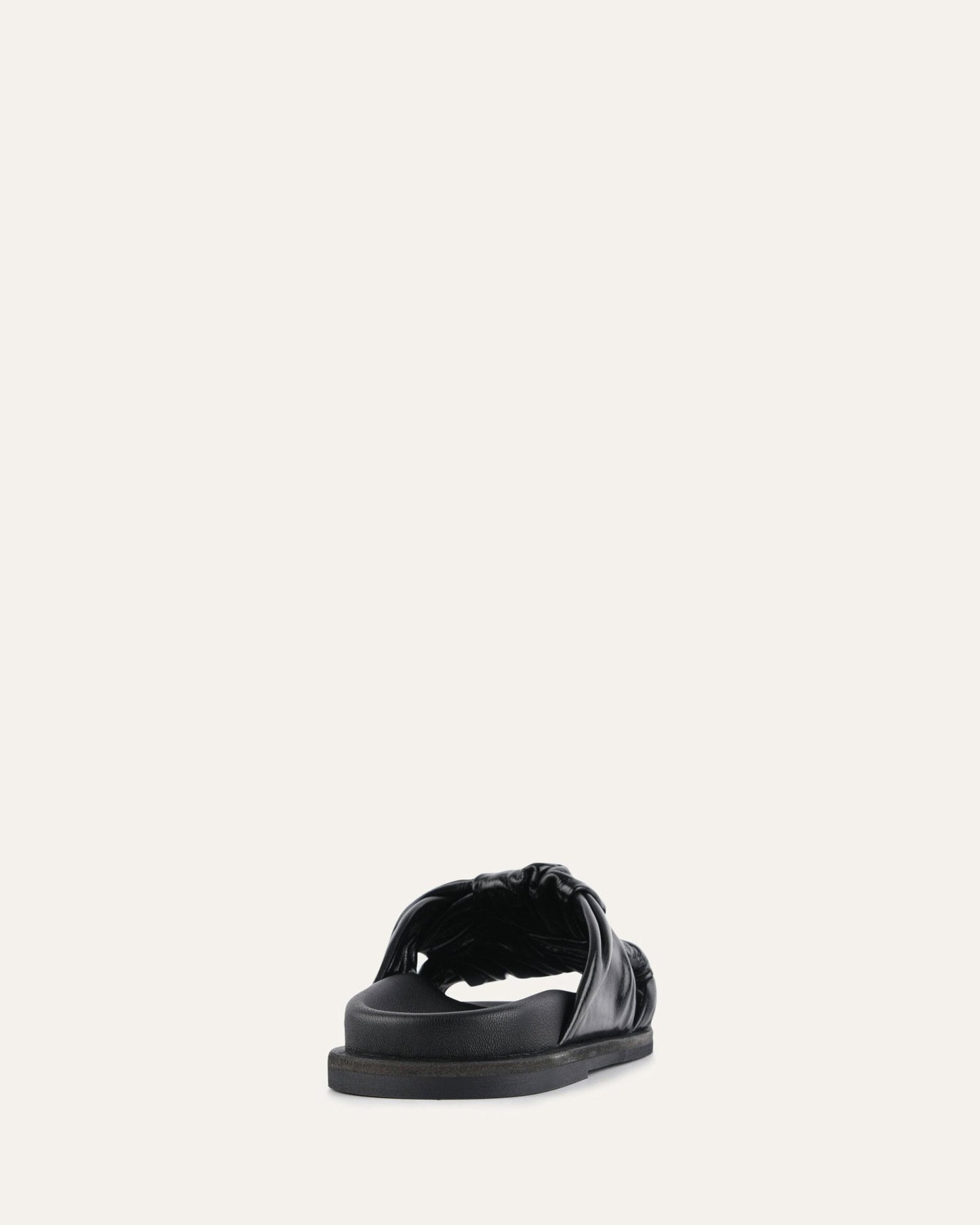 OLLIE FLAT SANDALS BLACK LEATHER