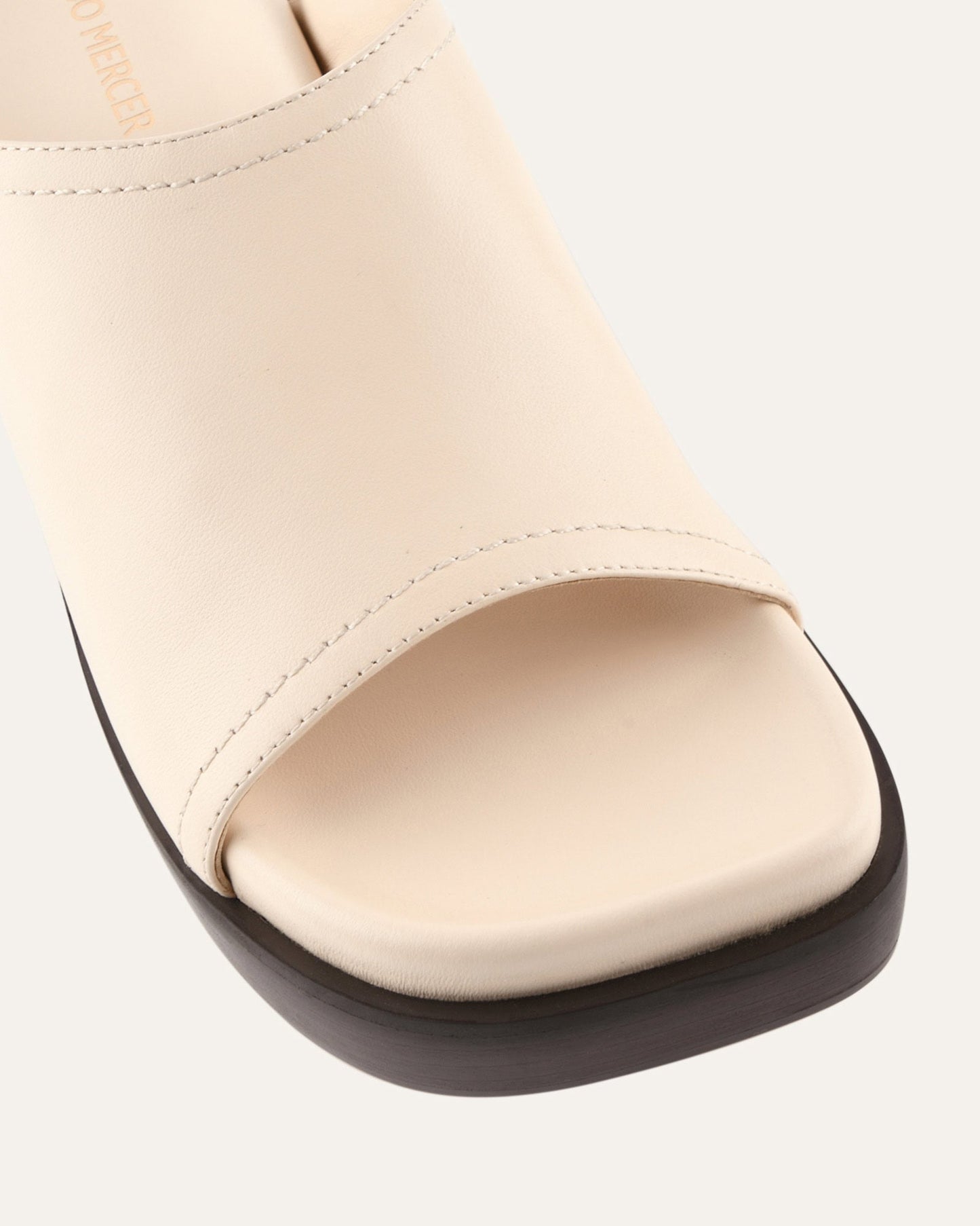 PALM MID HEEL SANDALS VANILLA LEATHER