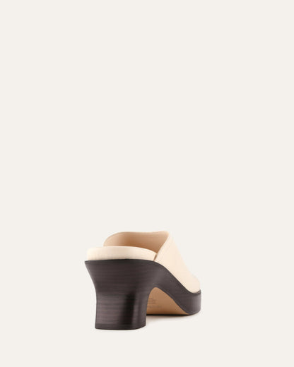 PALM MID HEEL SANDALS VANILLA LEATHER