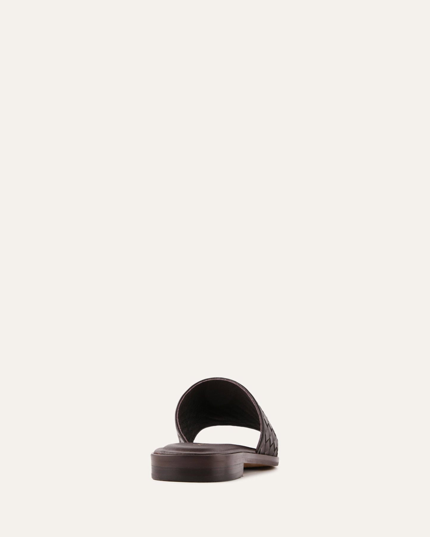 PEARL FLAT SLIDES CACAO LEATHER