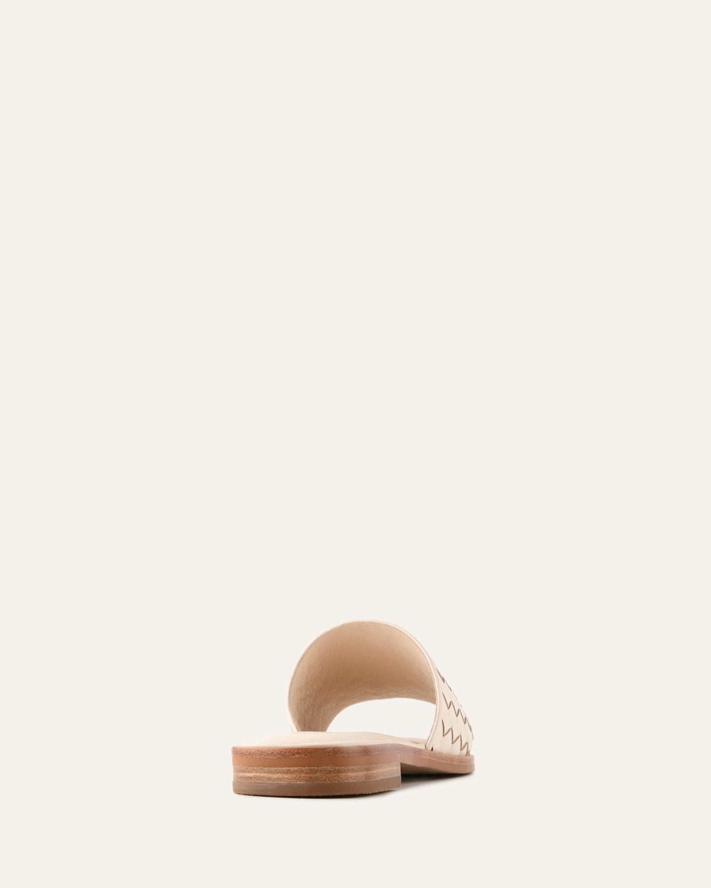 PEARL FLAT SLIDES OFF WHITE LEATHER