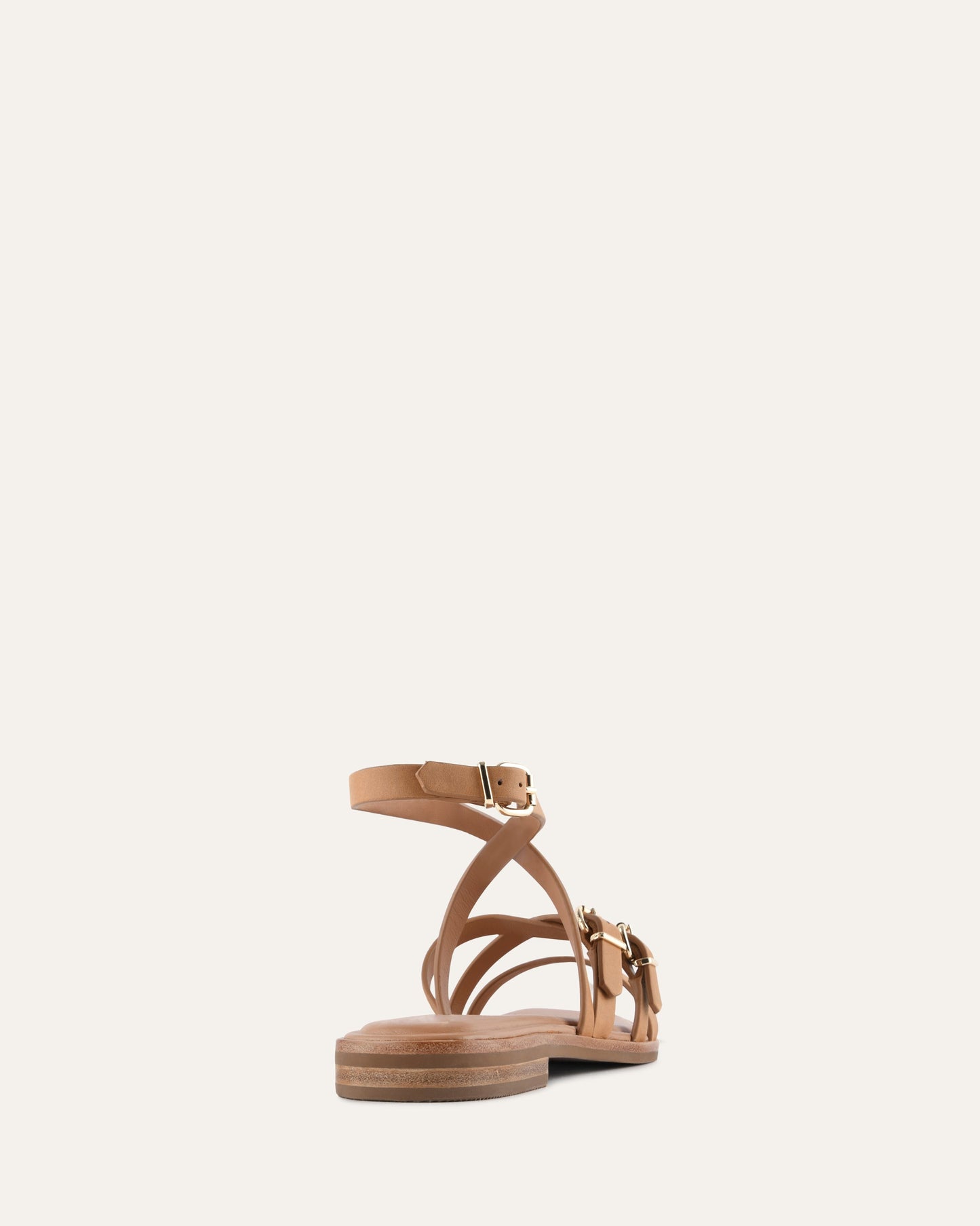 PIERRE FLAT SANDALS TUSCAN TAN LEATHER