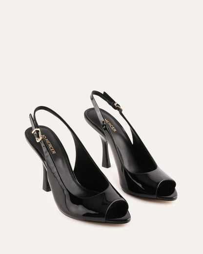 RHODA HIGH HEEL SANDALS BLACK PATENT