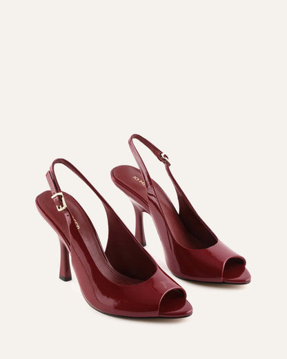 RHODA HIGH HEEL SANDALS RUBY RED PATENT