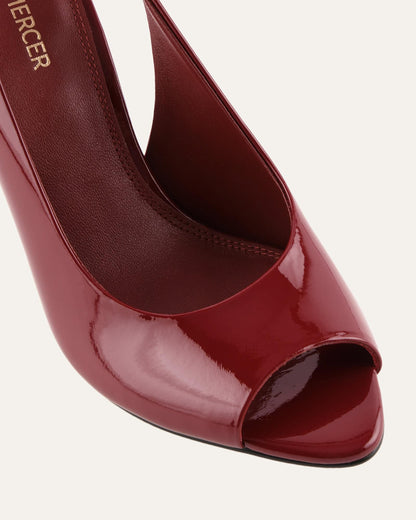 RHODA HIGH HEEL SANDALS RUBY RED PATENT