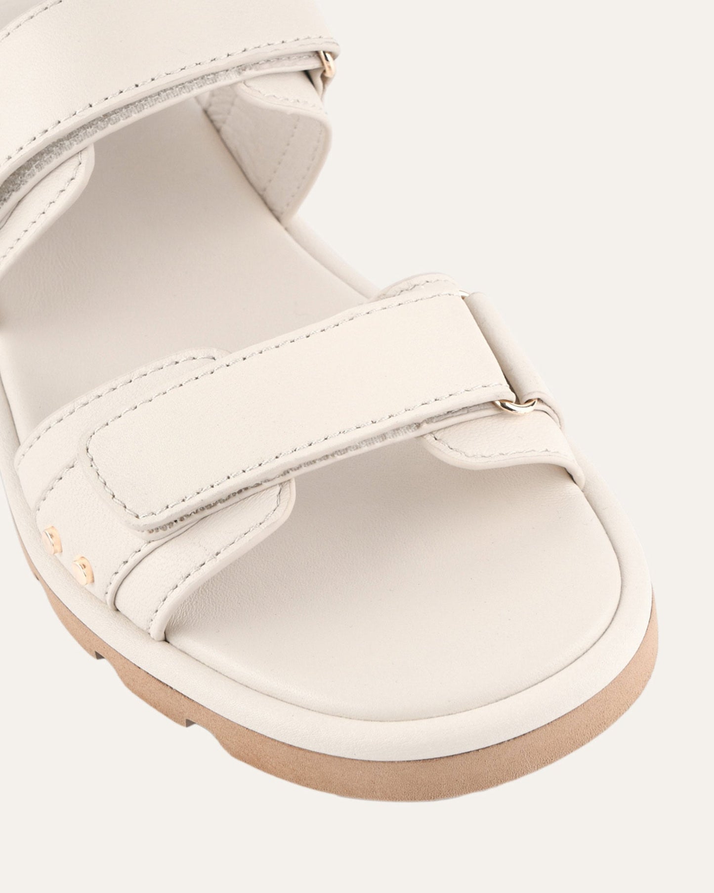 RUFUS FLAT SANDALS OFF WHITE LEATHER