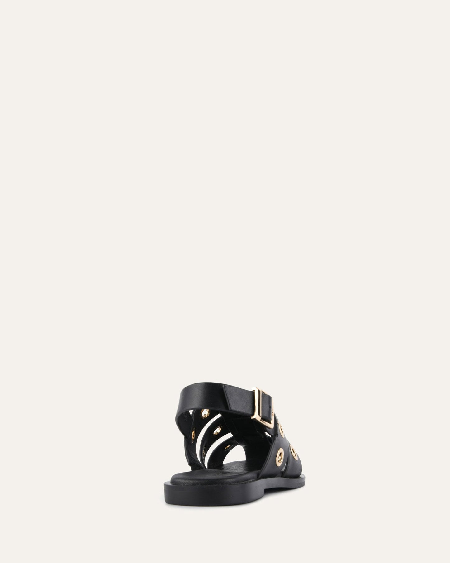 SAFFI FLAT SANDALS BLACK LEATHER