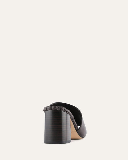 SIENNA MID HEEL SANDALS BITTER CHOC LEATHER