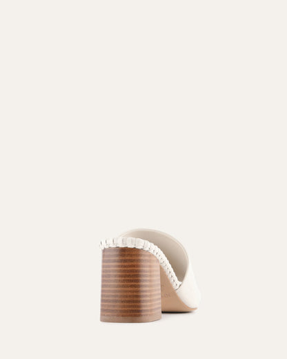 SIENNA MID HEEL SANDALS OFF WHITE LEATHER