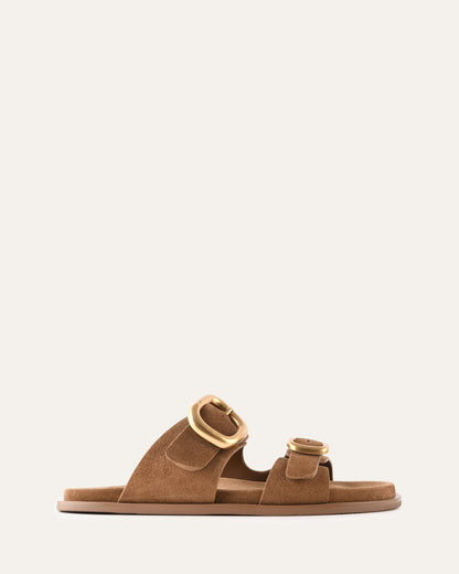 SOL FLAT SANDALS BISCUIT SUEDE