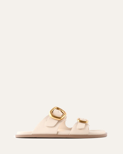SOL FLAT SANDALS OFF WHITE LEATHER