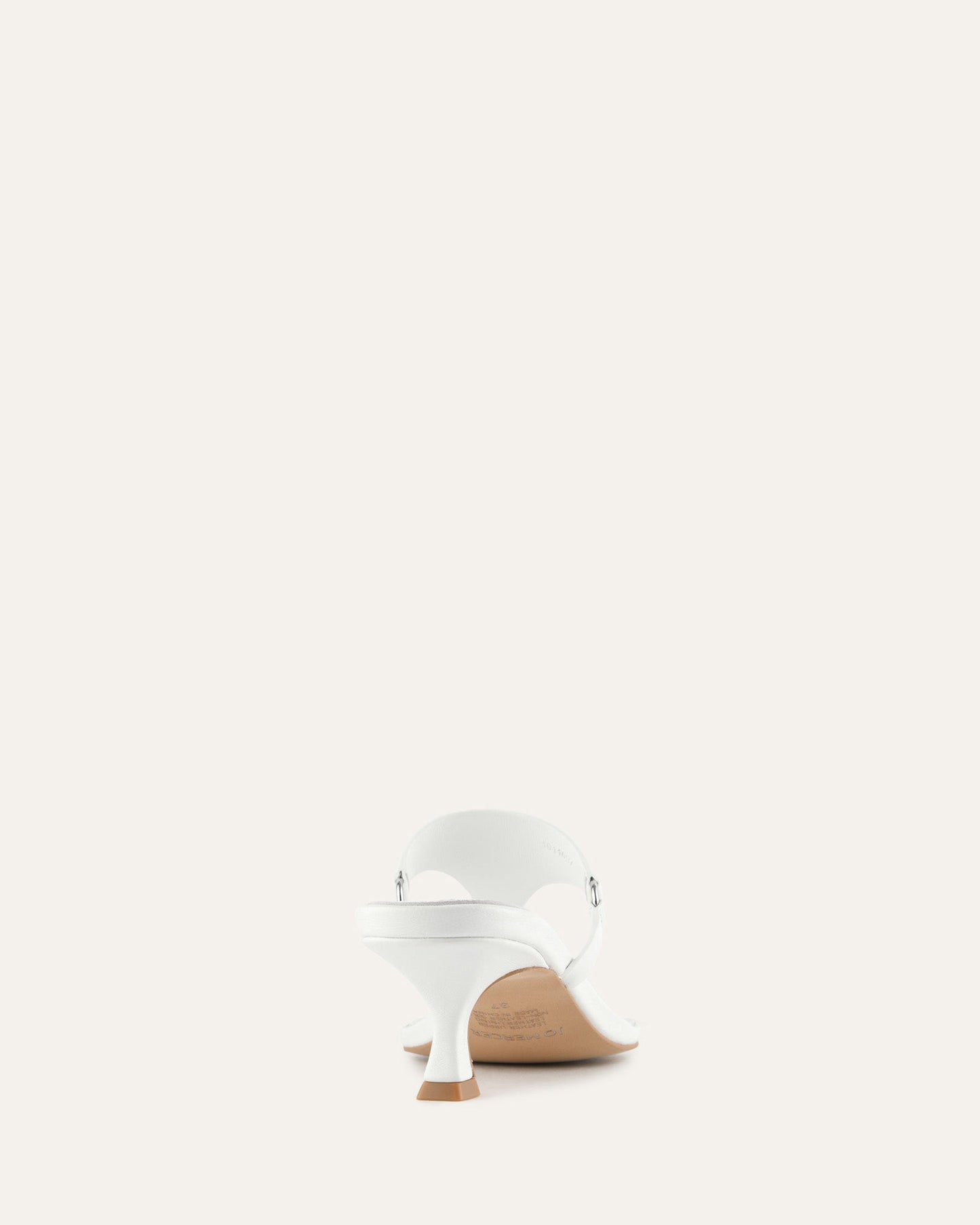 TOKEN LOW HEEL SANDALS WHITE LEATHER