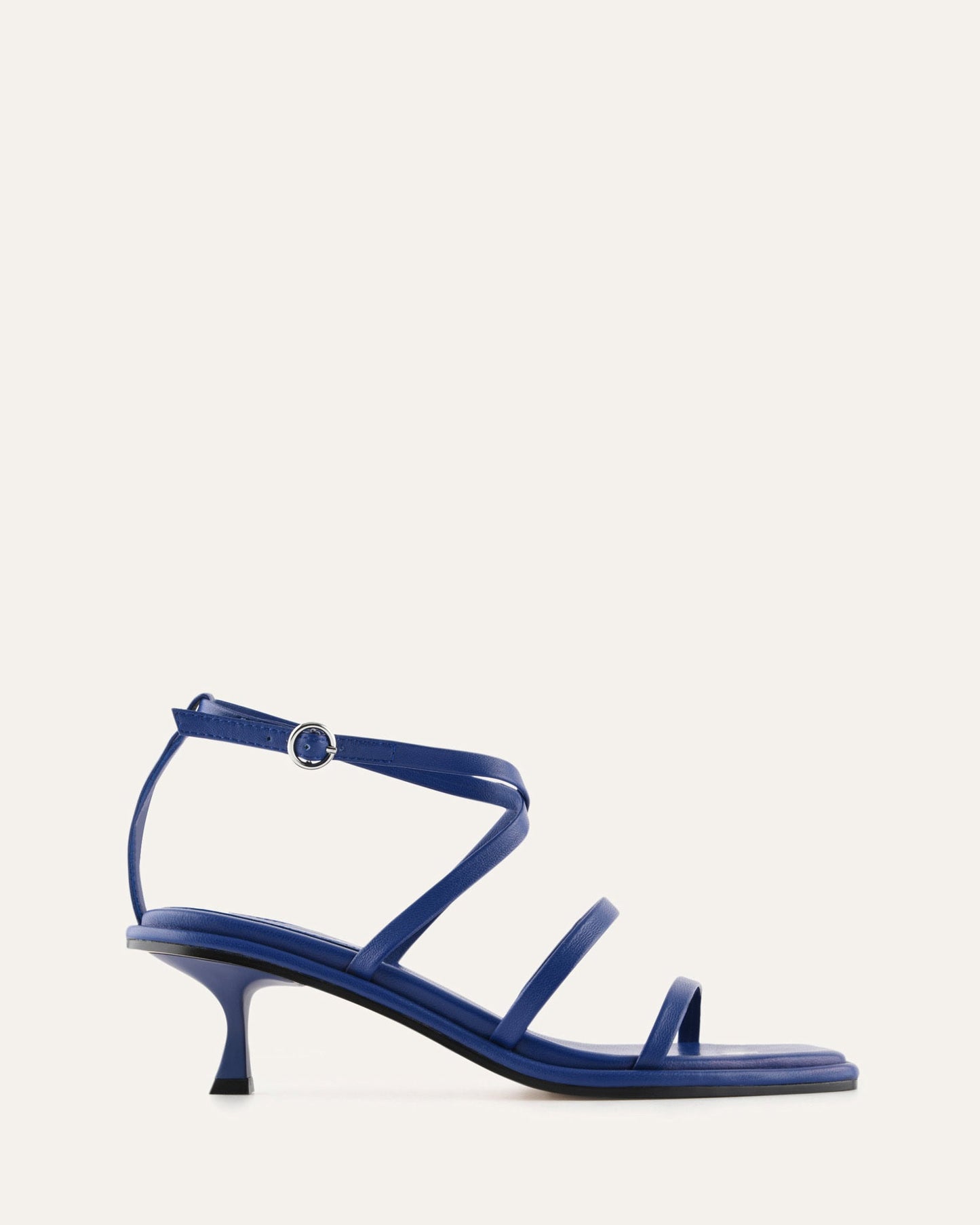 TUCKER MID HEEL SANDALS COBALT LEATHER