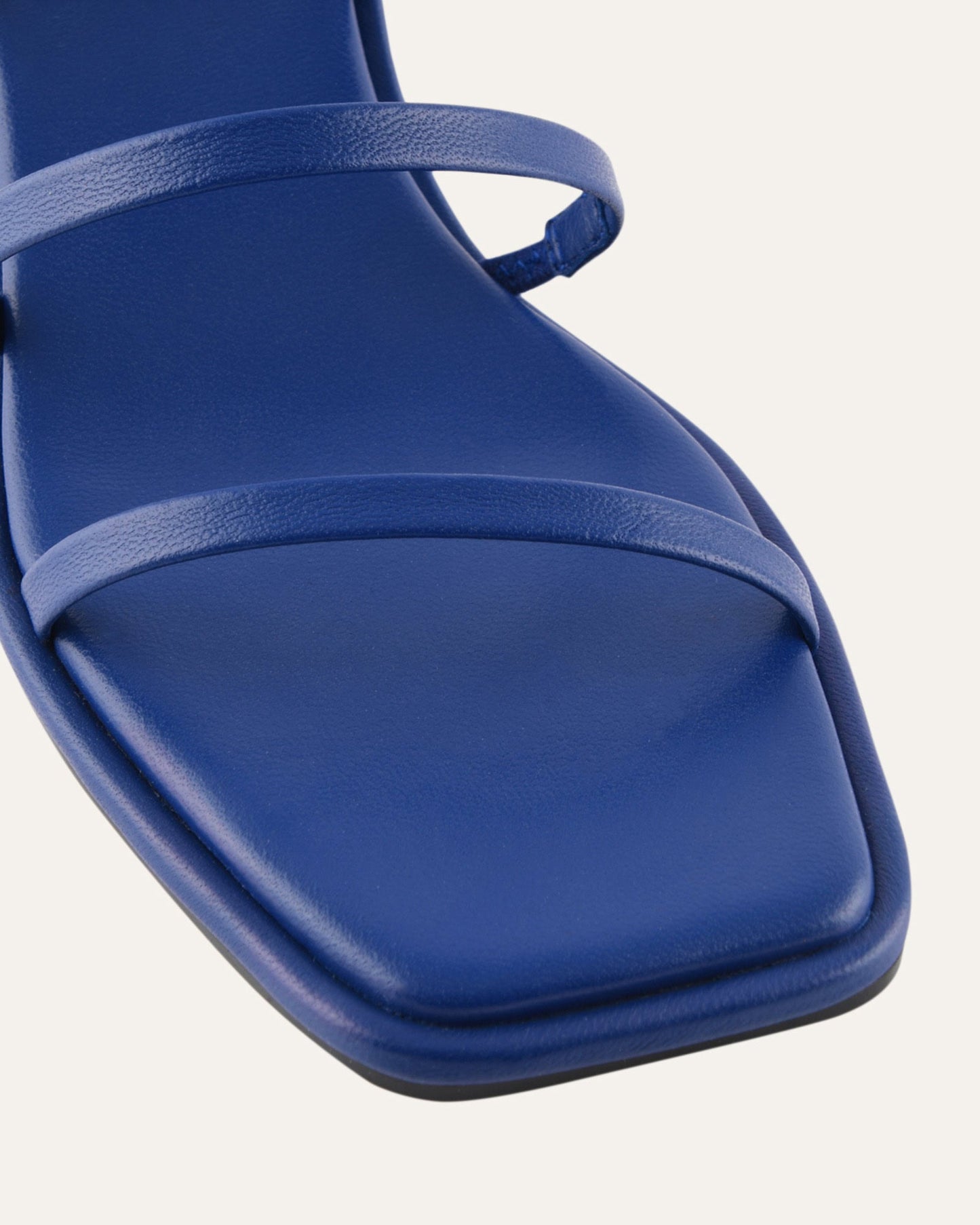 TUCKER MID HEEL SANDALS COBALT LEATHER