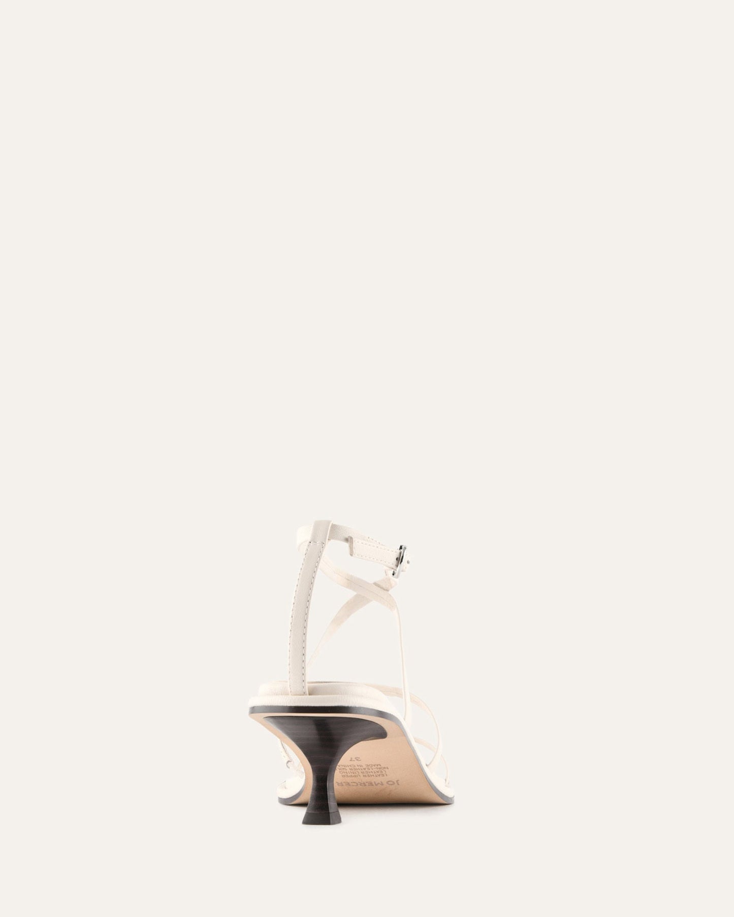 TUCKER MID HEEL SANDALS OFF WHITE LEATHER