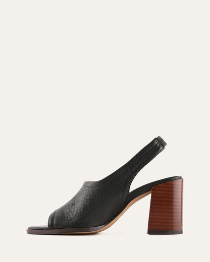 VALARIE HIGH HEEL SANDALS BLACK LEATHER