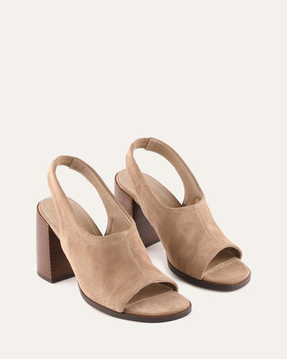 VALARIE HIGH HEEL SANDALS LATTE SUEDE