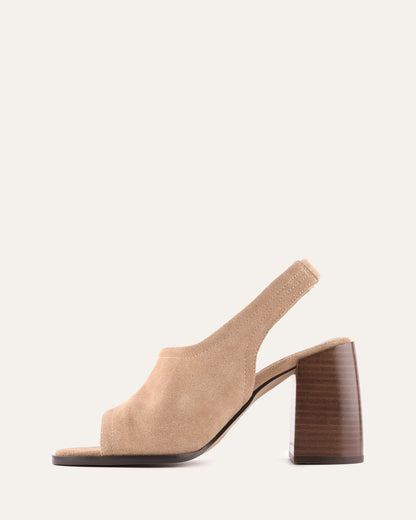 VALARIE HIGH HEEL SANDALS LATTE SUEDE