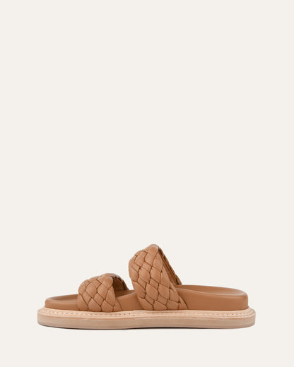 VEGA FLAT SANDALS TOFFEE LEATHER