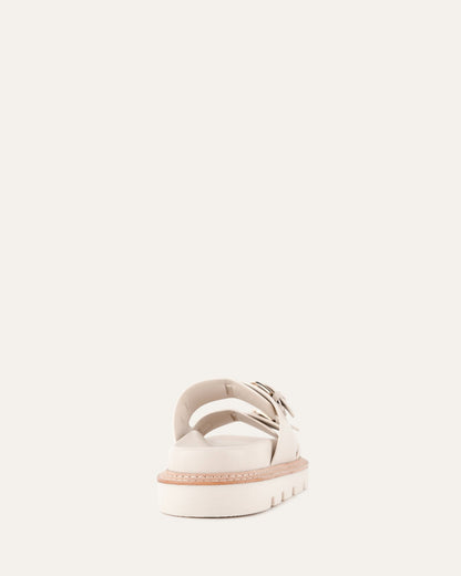 VICHY FLAT SANDALS OFF WHITE LEATHER