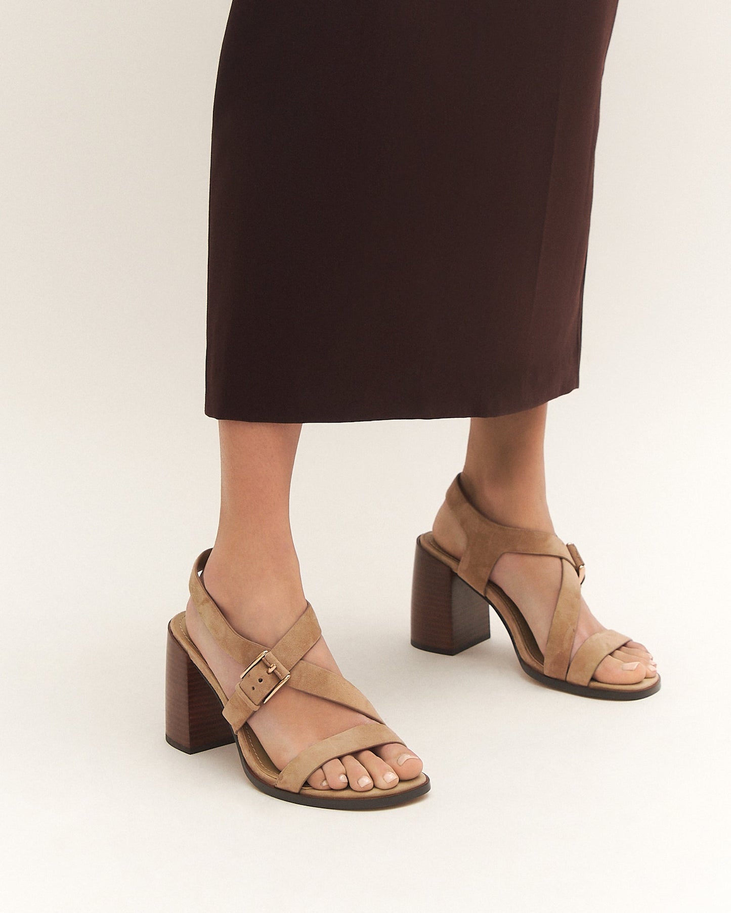 VIRGO HIGH HEEL SANDALS LATTE SUEDE