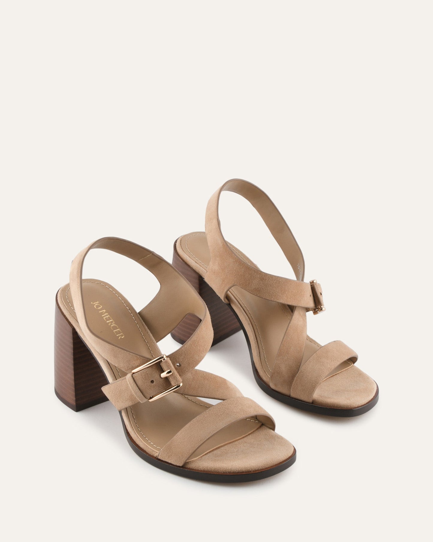 VIRGO HIGH HEEL SANDALS LATTE SUEDE