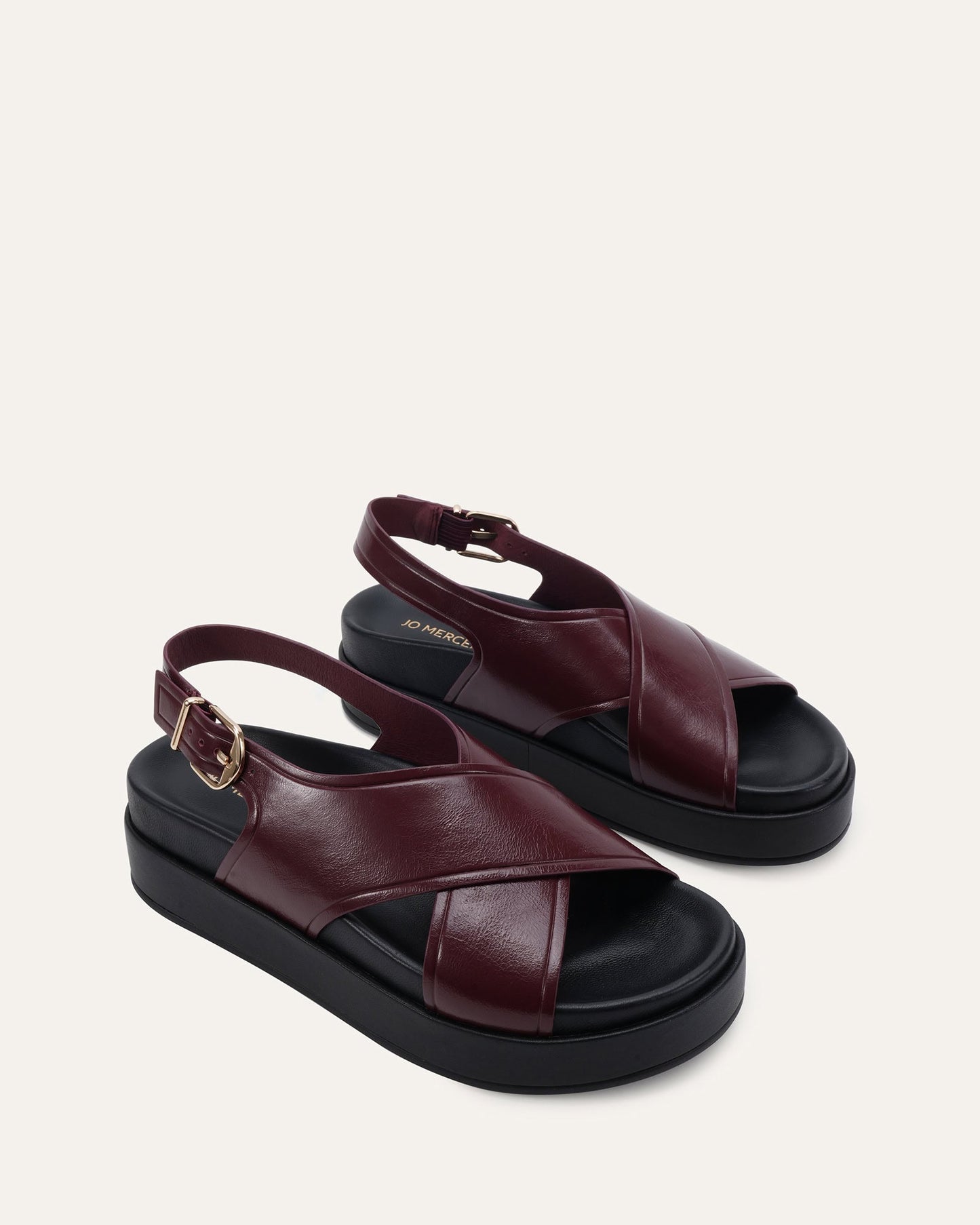 WALT FLAT SANDALS MERLOT LEATHER