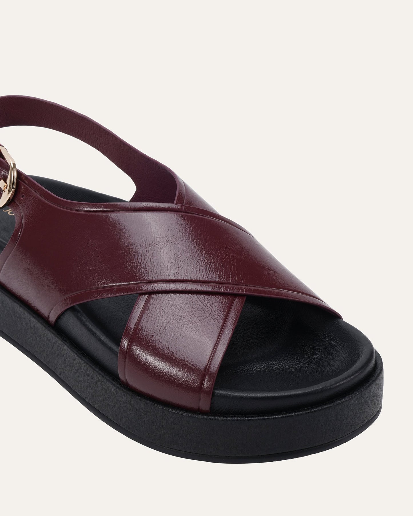 WALT FLAT SANDALS MERLOT LEATHER