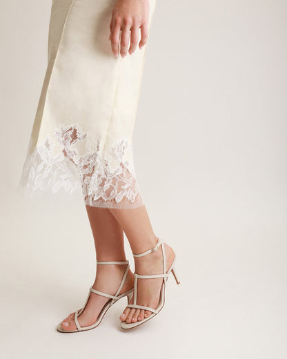 LACEY HIGH HEEL SANDALS OFF WHITE LEATHER